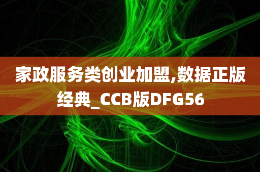 家政服务类创业加盟,数据正版经典_CCB版DFG56