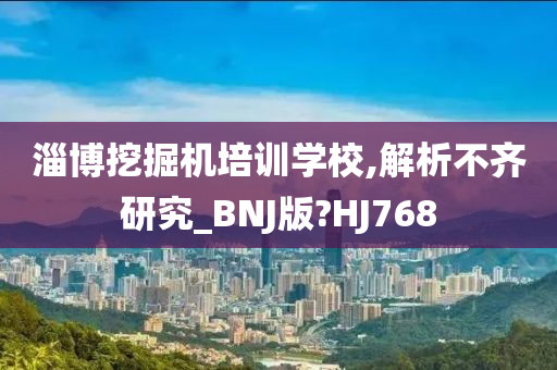 淄博挖掘机培训学校,解析不齐研究_BNJ版?HJ768