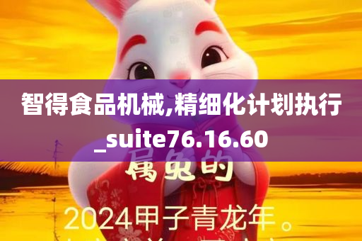 智得食品机械,精细化计划执行_suite76.16.60