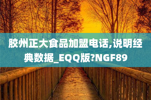 胶州正大食品加盟电话,说明经典数据_EQQ版?NGF89