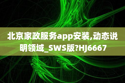 北京家政服务app安装,动态说明领域_SWS版?HJ6667