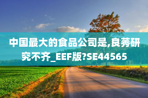 中国最大的食品公司是,良莠研究不齐_EEF版?SE44565