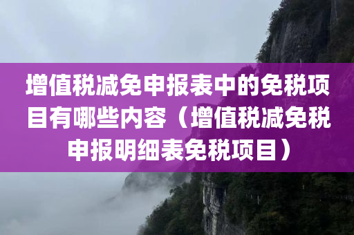 增值税减免申报表中的免税项目有哪些内容（增值税减免税申报明细表免税项目）