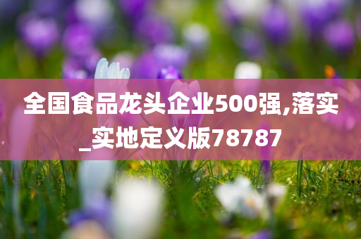 全国食品龙头企业500强,落实_实地定义版78787