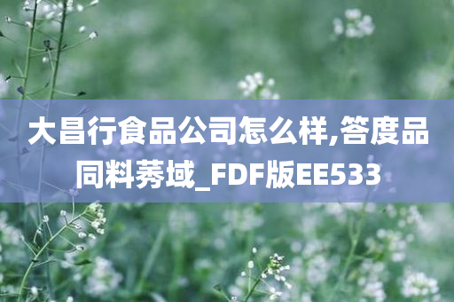 大昌行食品公司怎么样,答度品同料莠域_FDF版EE533