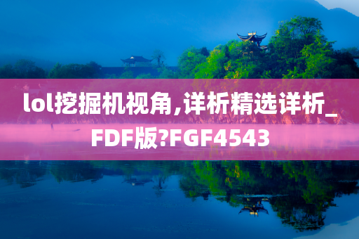 lol挖掘机视角,详析精选详析_FDF版?FGF4543