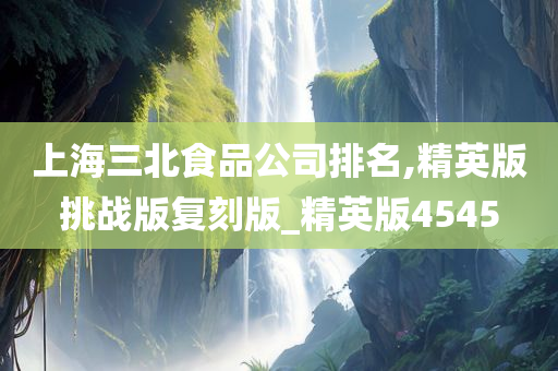 上海三北食品公司排名,精英版挑战版复刻版_精英版4545