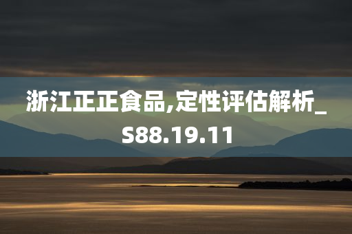 浙江正正食品,定性评估解析_S88.19.11