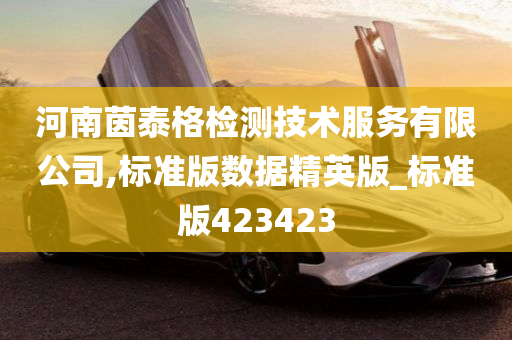 河南茵泰格检测技术服务有限公司,标准版数据精英版_标准版423423