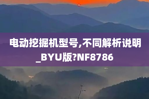 电动挖掘机型号,不同解析说明_BYU版?NF8786