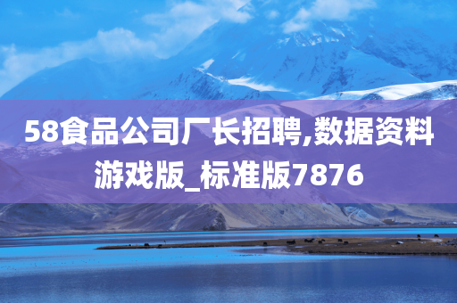 58食品公司厂长招聘,数据资料游戏版_标准版7876