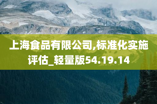 上海食品有限公司,标准化实施评估_轻量版54.19.14