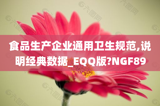 食品生产企业通用卫生规范,说明经典数据_EQQ版?NGF89