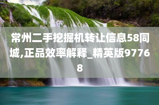 常州二手挖掘机转让信息58同城,正品效率解释_精英版97768