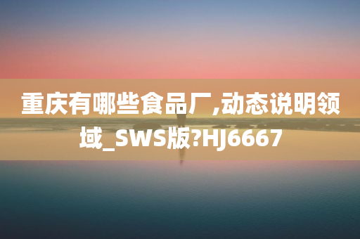 重庆有哪些食品厂,动态说明领域_SWS版?HJ6667