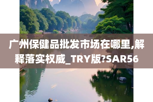 广州保健品批发市场在哪里,解释落实权威_TRY版?SAR56