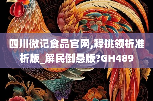 四川微记食品官网,释挑领析准析版_解民倒悬版?GH489