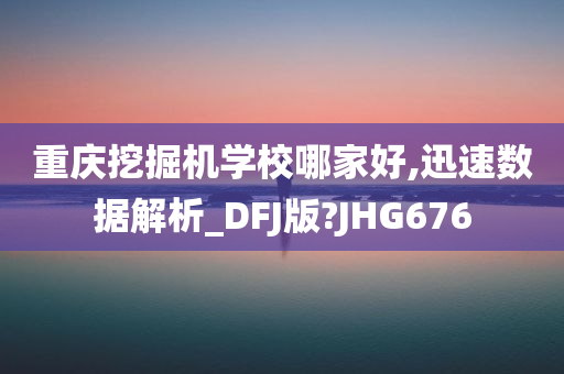 重庆挖掘机学校哪家好,迅速数据解析_DFJ版?JHG676