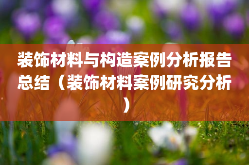 装饰材料与构造案例分析报告总结（装饰材料案例研究分析）