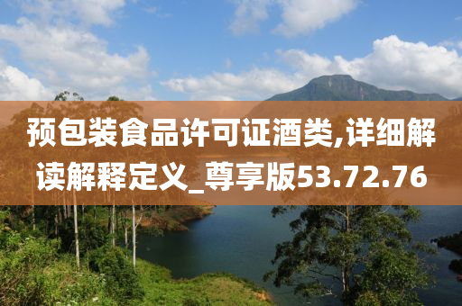 预包装食品许可证酒类,详细解读解释定义_尊享版53.72.76