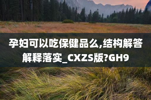 孕妇可以吃保健品么,结构解答解释落实_CXZS版?GH9