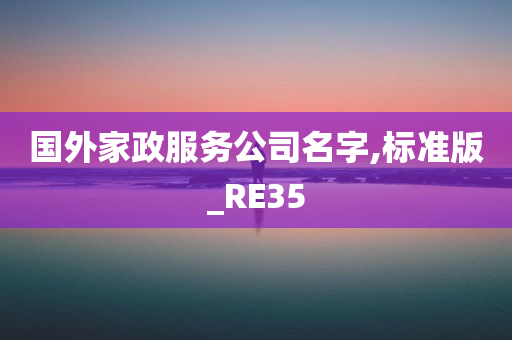 国外家政服务公司名字,标准版_RE35